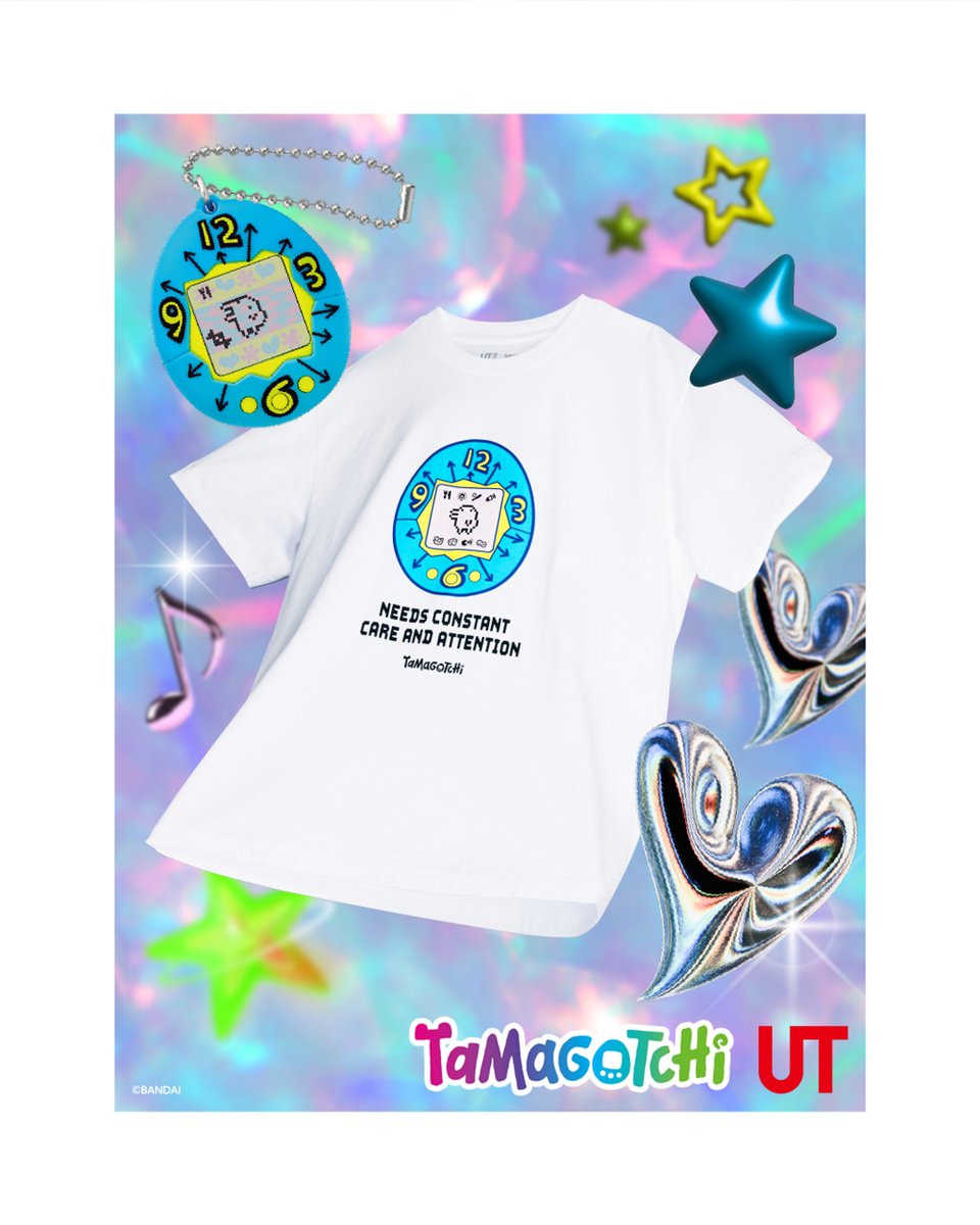 祝30周年✨️たまごっち 「ユニクロ」がコラボ🌈 ウィメンズTシャツ4型