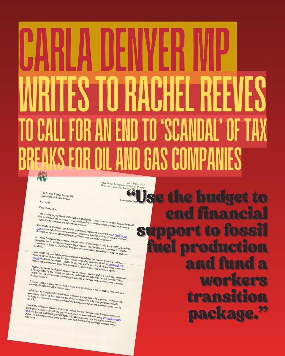 Did you know the government spends £2.7 billion a year on tax breaks for oil and gas companies?

I've written to <a href="/RachelReevesMP/">Rachel Reeves</a> to tell her to end this scandal: stop propping up declining oil and gas companies and back workers instead.

Join me: you.38degrees.org.uk/petitions/end-…