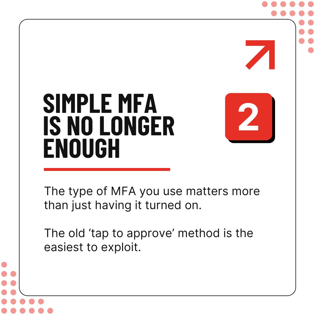 AutomateTech's tweet image. Your Multi-Factor Authentication might be a security risk. 

You probably feel safer knowing your accounts are protected by Multi-Factor Authentication.   

And you should. It’s a big step up from using passwords alone, but here’s the problem most people don&apos;t realize… hackers h