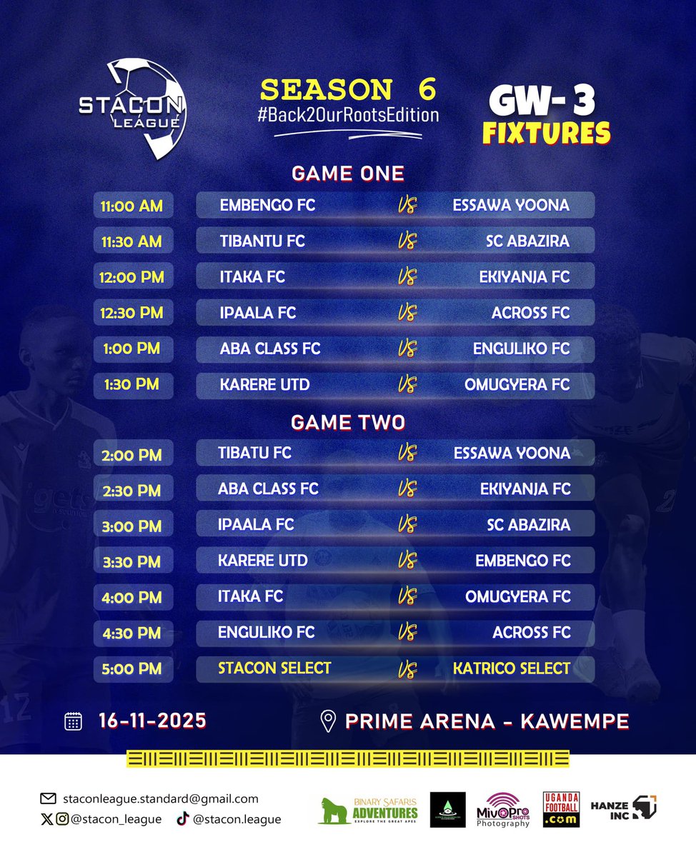 The wait is over, let us meet in kawempe this sunday for the last bend of this years stacon league <a href="/PRIMEARENA1/">PRIME ARENA</a>