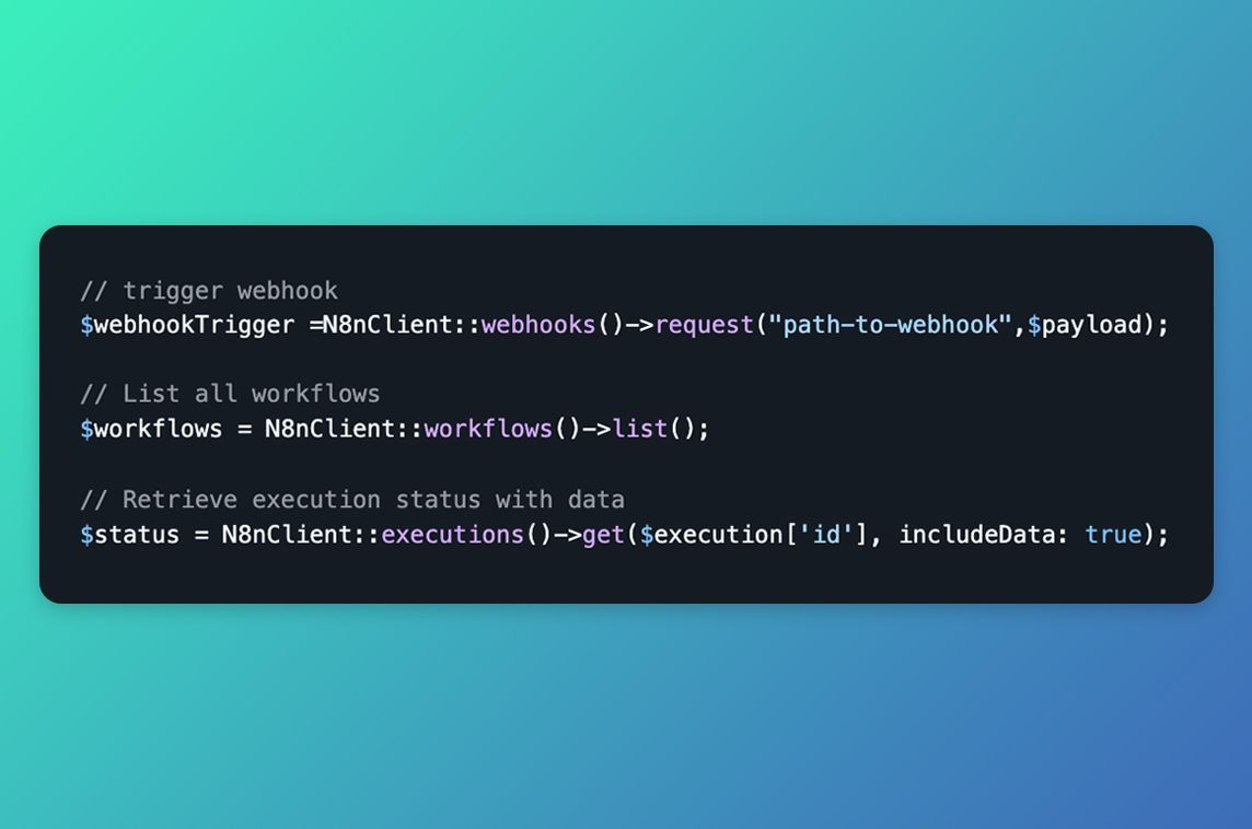 MadeWithLaravel's tweet image. laravel-n8n is a Laravel client for the API &amp;amp; webhooks of workflow automation tool n8n ⚙️ - madewithlaravel.com/laravel-n8n