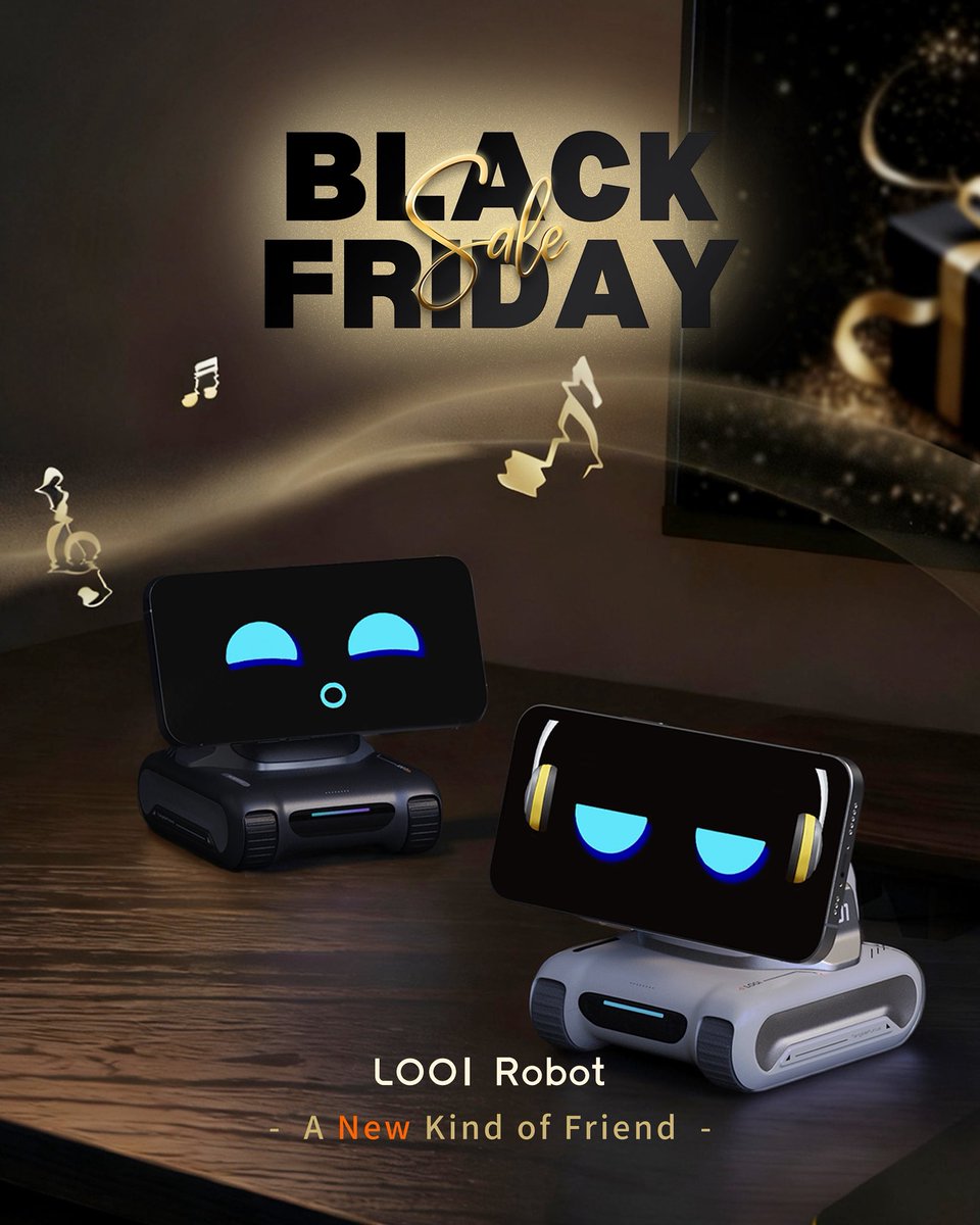 TangibleFuture's tweet image. LOOI's Black Friday is coming! 🤖🎶 

Get ready for our BIGGEST deal EVER to meet your "New Kind of Friend."

Don't miss out on the ultimate tech upgrade.

#LOOI #BlackFriday #TechSale #AI #Robotics