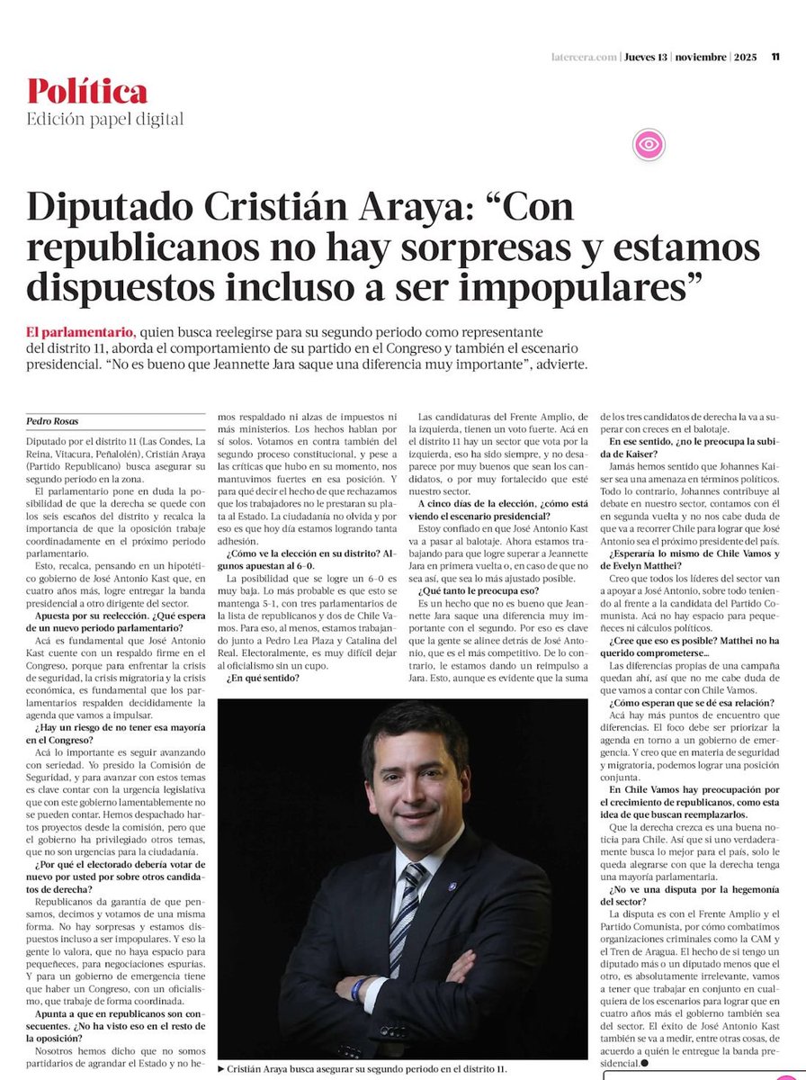 🇨🇱 𝐂𝐑𝐈𝐒𝐓𝐈𝐀́𝐍 𝐀𝐑𝐀𝐘𝐀 - DIPUTADO tweet media