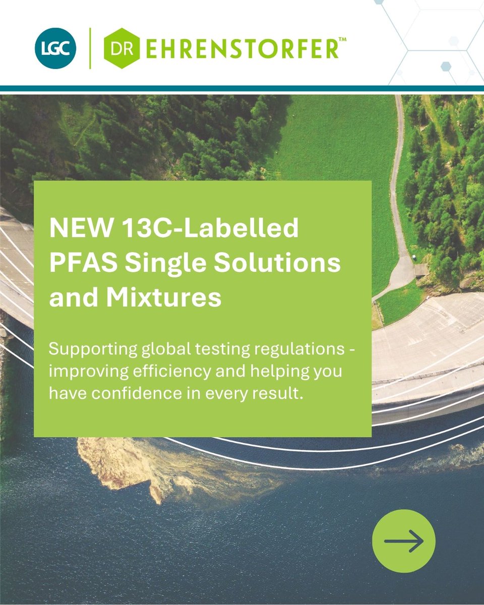 LGCStandards's tweet image. Introducing our new 13C-labelled single solutions &amp;amp; mixtures: ow.ly/BSB150XpvEz 

🔬🧪Discover the latest additions to our PFAS portfolio and streamline your testing workflows today! 

#PFASanalysis #EPAmethod #EUDWD #ISO17034 #EnvironmentalTesting
