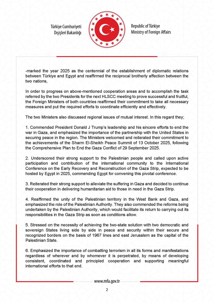 MFATurkiye's tweet photo. Joint Statement by the Foreign Ministers of Türkiye and Egypt https://t.co/tdtOAYg0q4 https://t.co/rmMYavWf1N