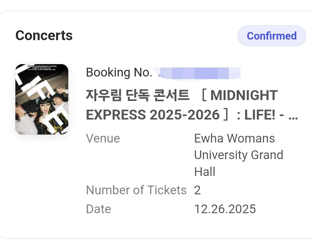 자우림 연말 티켓 get ✅️
Eyes twitching, hands shaking... Purple dots there, and purple dots gone
So hard to get 2 front seats if you want to sit together!

#자우림 #자우림콘서트 
#MidnightExpress #라이프 #Jaurim