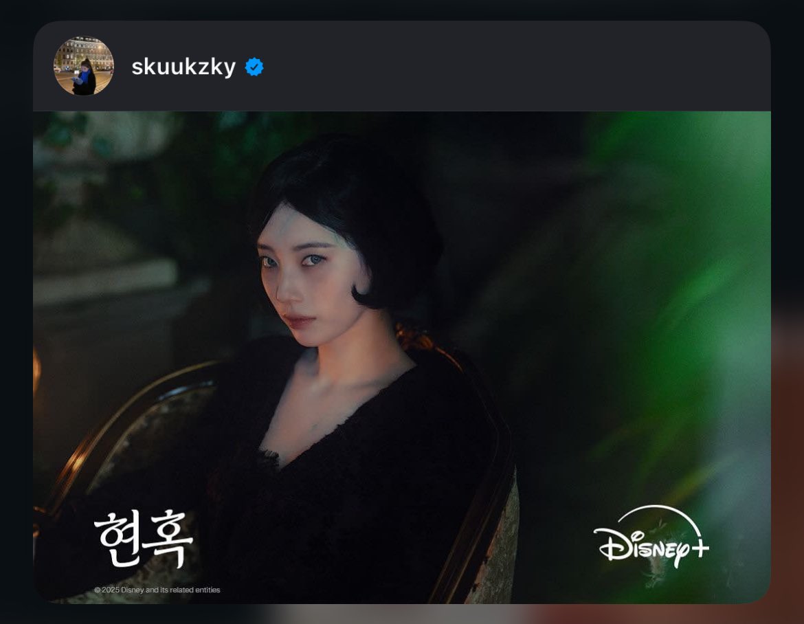 #SUZY instagram update 

🐰: “Portraits of Delusion @.disneypluskr 🩸”