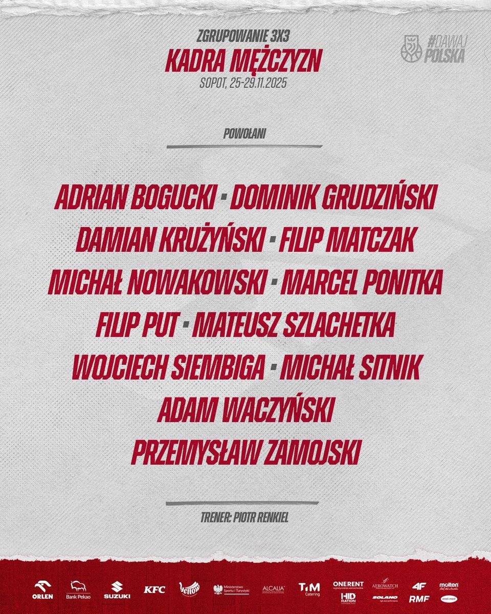 Adam Waczyński ponownie powołany do kadry! 🇵🇱🏀

"Waca" został zaproszony na najbliższe zgrupowanie reprezentacji Polski 3x3, które odbędzie się w Sopocie.

#plkpl #KoszKadra
