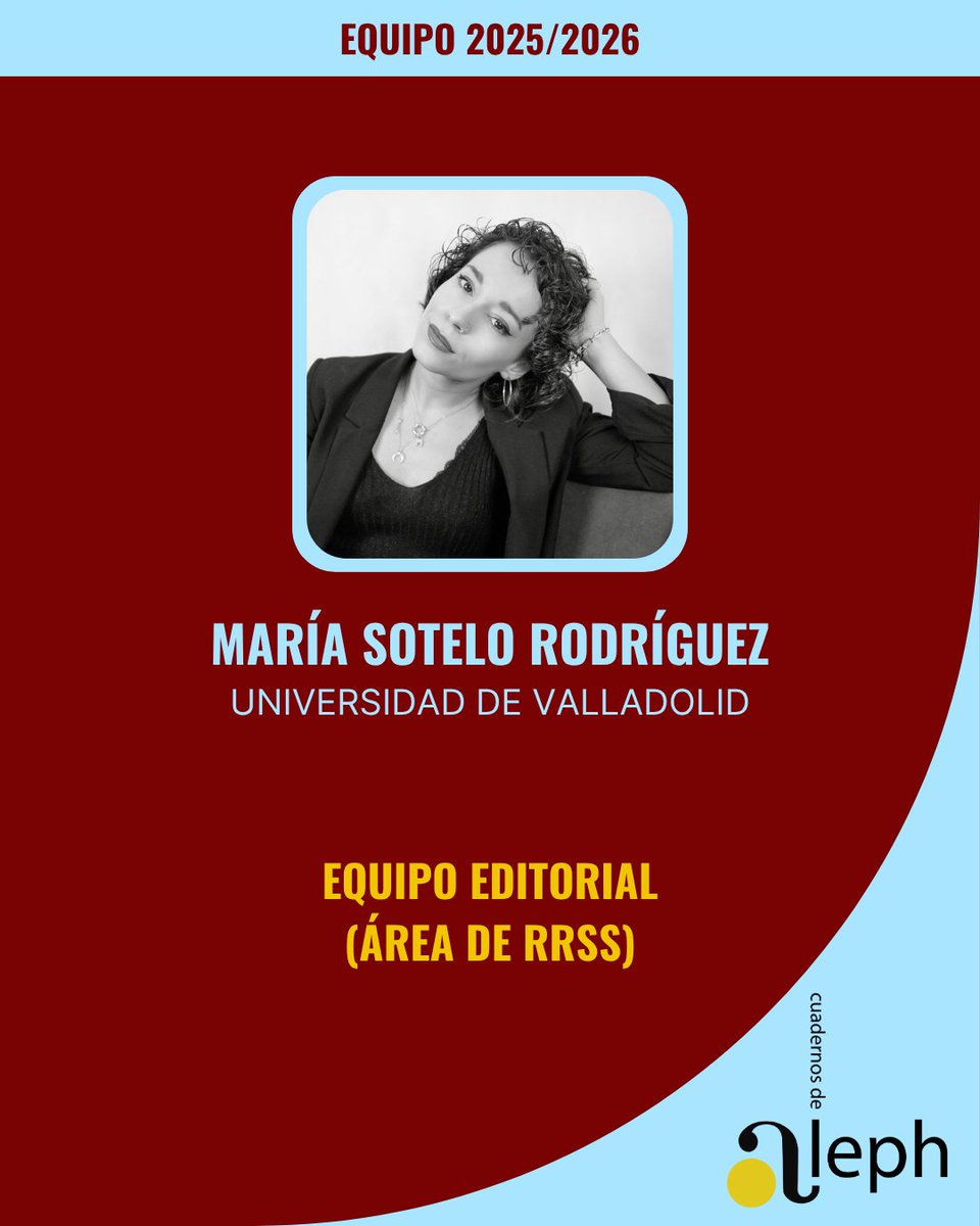 ¡Finalizamos la presentación del equipo editorial para el ejercicio 2025/2026! Por último, conocemos a María Sotelo (<a href="/mariia_soteelo/">María Sotelo</a>) , del área de redes sociales 💻