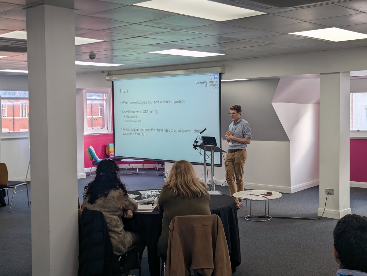 Dr Tom Steele presenting on. Navigating Substance Misuse in the Palliative Demographic.