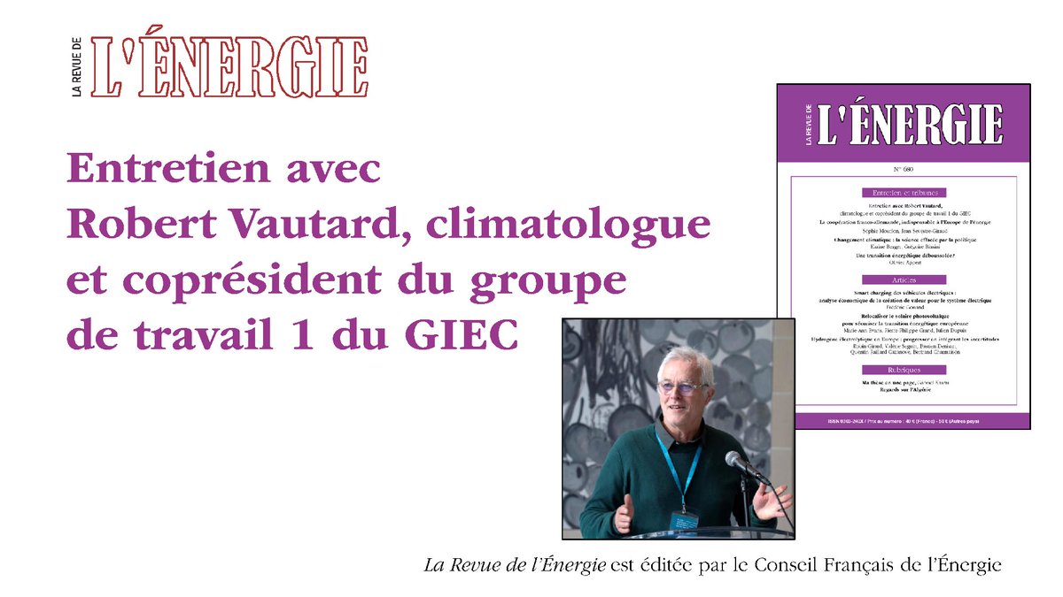 Entretien avec Robert Vautard, #climatologue et coprésident du groupe de travail 1 du #GIEC <a href="/IPCC_CH/">IPCC</a>. Entretien en accès libre. shorturl.at/8tMVk