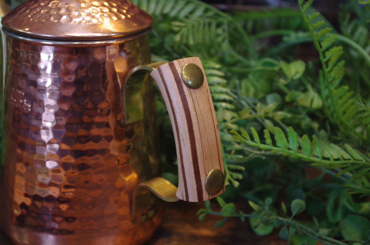 レザーハンドルカバー カリタ銅ポット600用 銅 × 革 使うほどに深まる