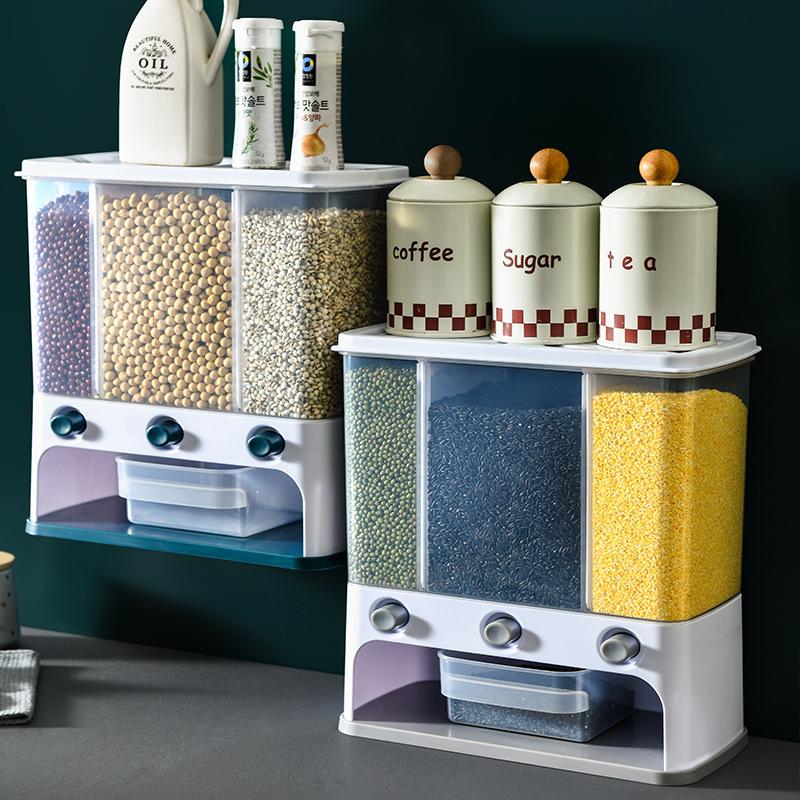 UnicunShop's tweet image. Say goodbye to messy pantries 👋! Our Wall-Mounted Whole Grain Storage Box keeps your dry goods fresh &amp;amp; organized.  Just press to dispense! 🤩  unicun.com/product/food-s… #kitchenorganization #storagehacks #pantrygoals