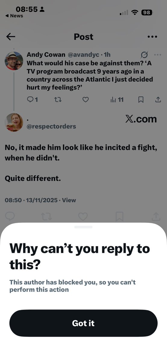 avandyc's tweet image. Here’s another one - @respectorders replying and immediately blocking because they are scared of debate. Pathetic.