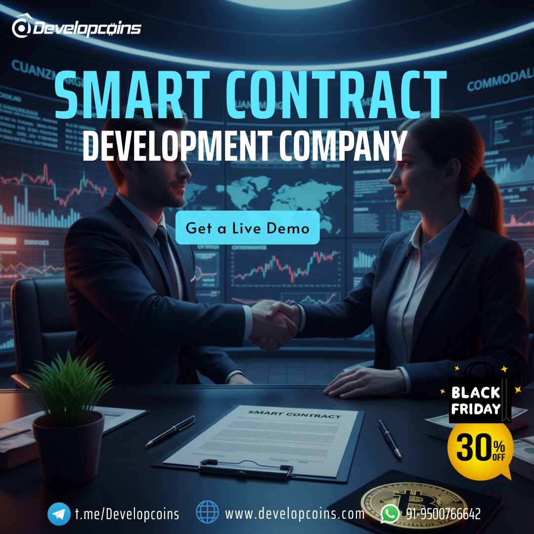 Developcoins__'s tweet image. Build Smarter. Launch Faster. Go Blockchain!

At Developcoins, we craft secure, audited Smart Contracts for DeFi, NFT &amp;amp; Web3 projects 

Black Friday Offer – 30% OFF till Nov 30!

DM us or visit&amp;gt;&amp;gt; developcoins.com/smart-contract…

📞 WhatsApp: +91 9500766642

#SmartContracts #Blockchain