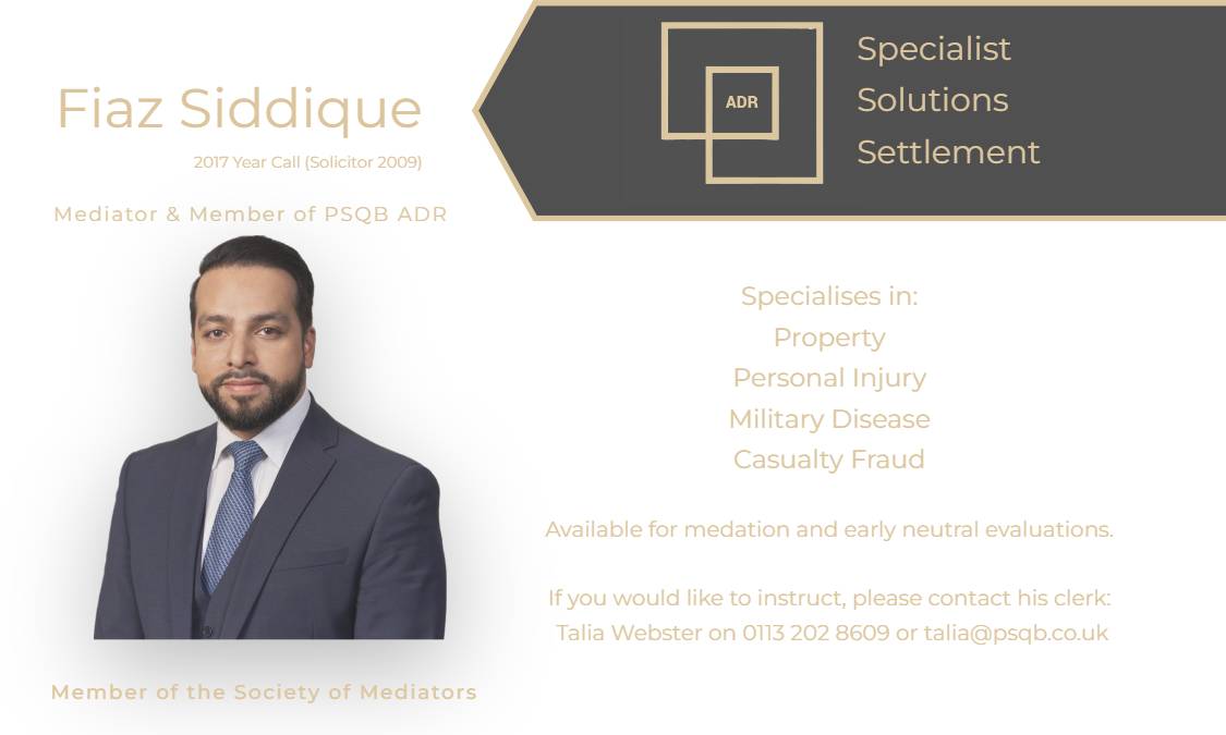 psqbar's tweet image. PSQB ADR Team - meet Fiaz Siddique. #ADR #alternativedisputeresolution #mediation #ENE #earlyneutralevalutation #PSQB
