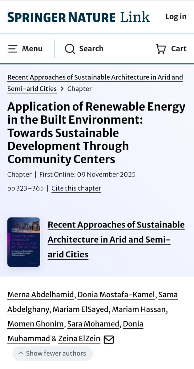 حابة اشارك معاكم Achievement، شاركنا بـChapter كامل في Application of Renewable energy in built environment 💗💗💗💗💗💗💗