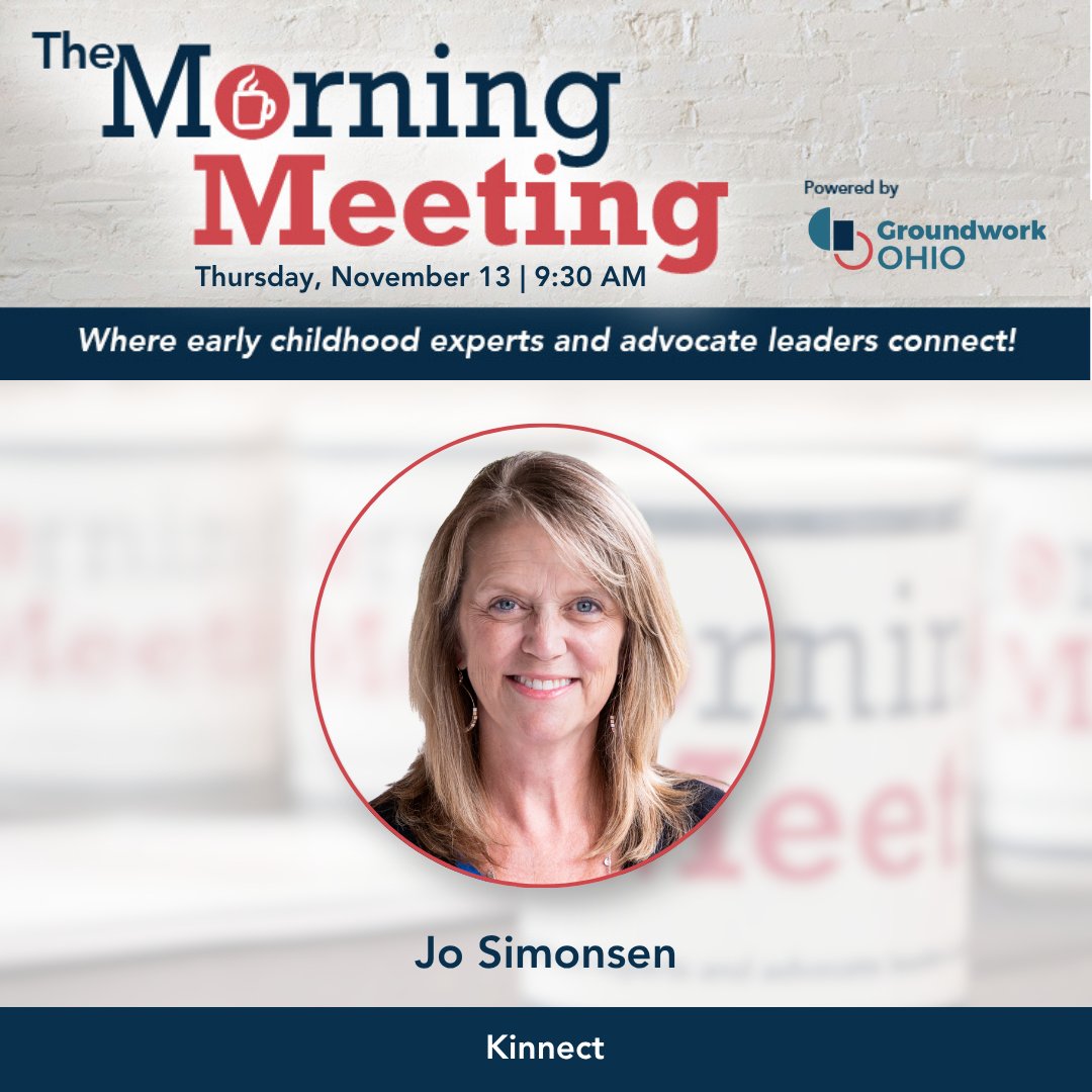 GroundworkOhio's tweet image. ☕ It's not too late to sign up for today's Morning Meeting at 9:30 am. 🎉We are excited to have Jo Simonsen from Kinnect as our special guest. 

🌟You don't want to miss it! Register now and we'll see you on screen at 9:30 am. 

🔗secure.everyaction.com/Ofdui3RysEyJ7E…

#Groundwork