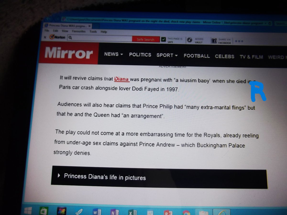If this old 2015 article written about a play on Diana's untimely death by The Mirror paper is true, One has to question,  Was the Palace informed about Andy's alleged behaviour in 2015!