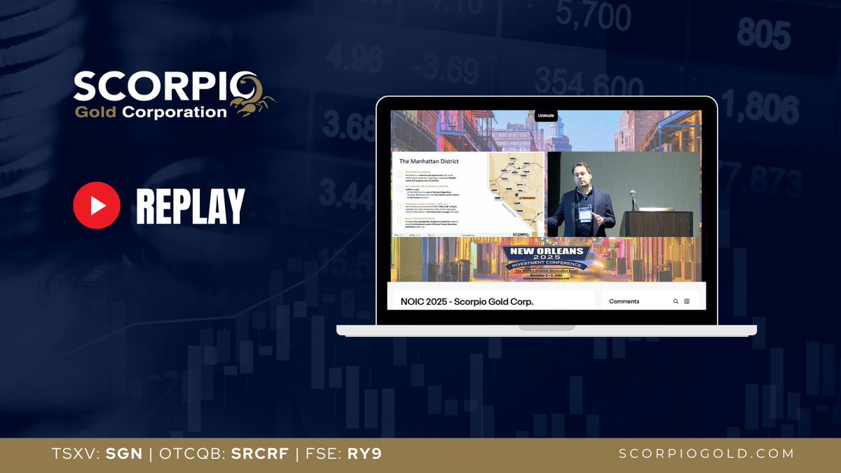#REPLAY 📹 |  ICYMI check out the latest corporate update from CEO - Zayn Kalyan at #NOIC2025 👉 vimeo.com/1135830250/098…

$SGN.v  $SRCRF  $RY9
<a href="/GoldNewsletter/">Gold Newsletter</a> <a href="/Brien_Lundin/">Brien Lundin</a>
#Nevada #Highgradegold #investors #preciousmetals #juniormining