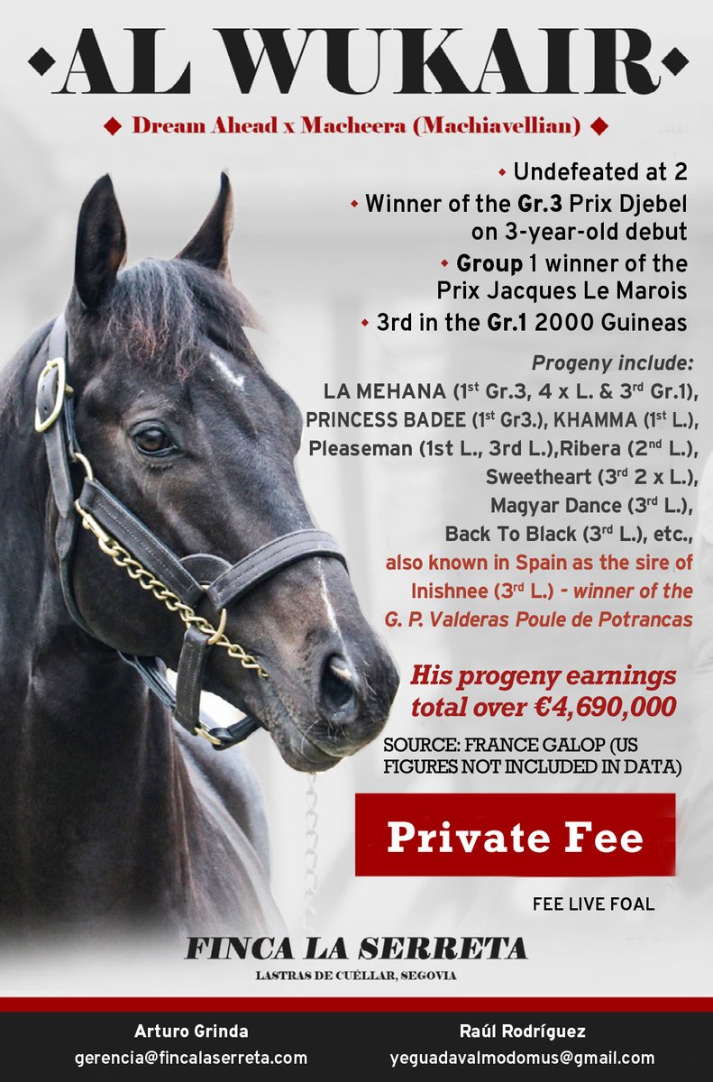 bloodstocknews's tweet image. New Listed WINNER for Al Wukair✨

🏆Pleaseman wins the Listed Prix Andre Baboin at Strasbourg, for trainer Conny Whitfield

Owned by Stall Hayley and bred by Haras d'Ecouves, congratulations to all connections on a great day🥂

For more information on Al Wukair, contact Arturo…