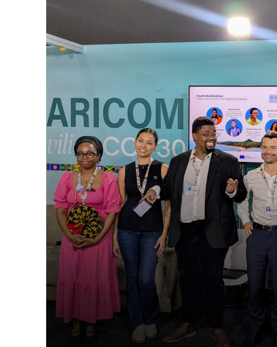 greenoverseas25's tweet photo. At the CARICOM Pavilion @ COP30, young OCT leaders showed they’re not waiting for change — they’re driving it.
“The Caribbean has long been a champion of resilience.” 🎤 — Jérémie Pellet
#OCT #YouthAdvocacy #GO4Climate #CARICOM https://t.co/IUsqGJimpo
