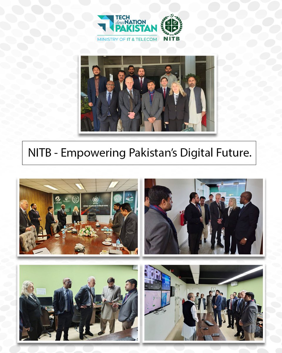 NationalITBoard's tweet image. A #WorldBank team, in collaboration with CGA, visited NITB to discuss our pivotal role in driving Pakistan’s #Digitaltransformation. Productive discussions focused on innovation, capacity building, and advancing #SmartGovernance for a smarter Pakistan. 
#DigitalPakistan