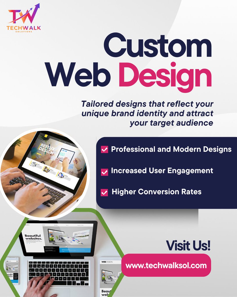 SolTechwalk3278's tweet image. Stand out with a stunning, custom-built website tailored to your brand! 💻
Professional design, better engagement, higher conversions — we make it happen.

Visit 👉 techwalksol.com | 📞 79861-38121

#WebDesign #TechwalkSolutions #DigitalGrowth #BrandIdentity #ModernDesign