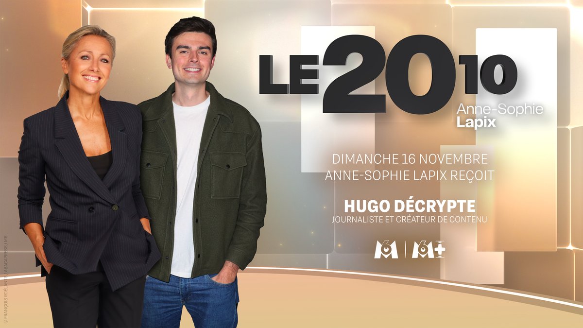 Le journaliste et créateur de contenus <a href="/HugoDecrypte/">Hugo Décrypte</a> sera l’invité du 2010 d’Anne-Sophie Lapix ce soir.

Il évoquera notamment sa première bande dessinée « Hugo Décrypte en Russie » sur l’histoire de la Russie, de ses origines à l’invasion de l’Ukraine.

📺Le 2010, ce soir à