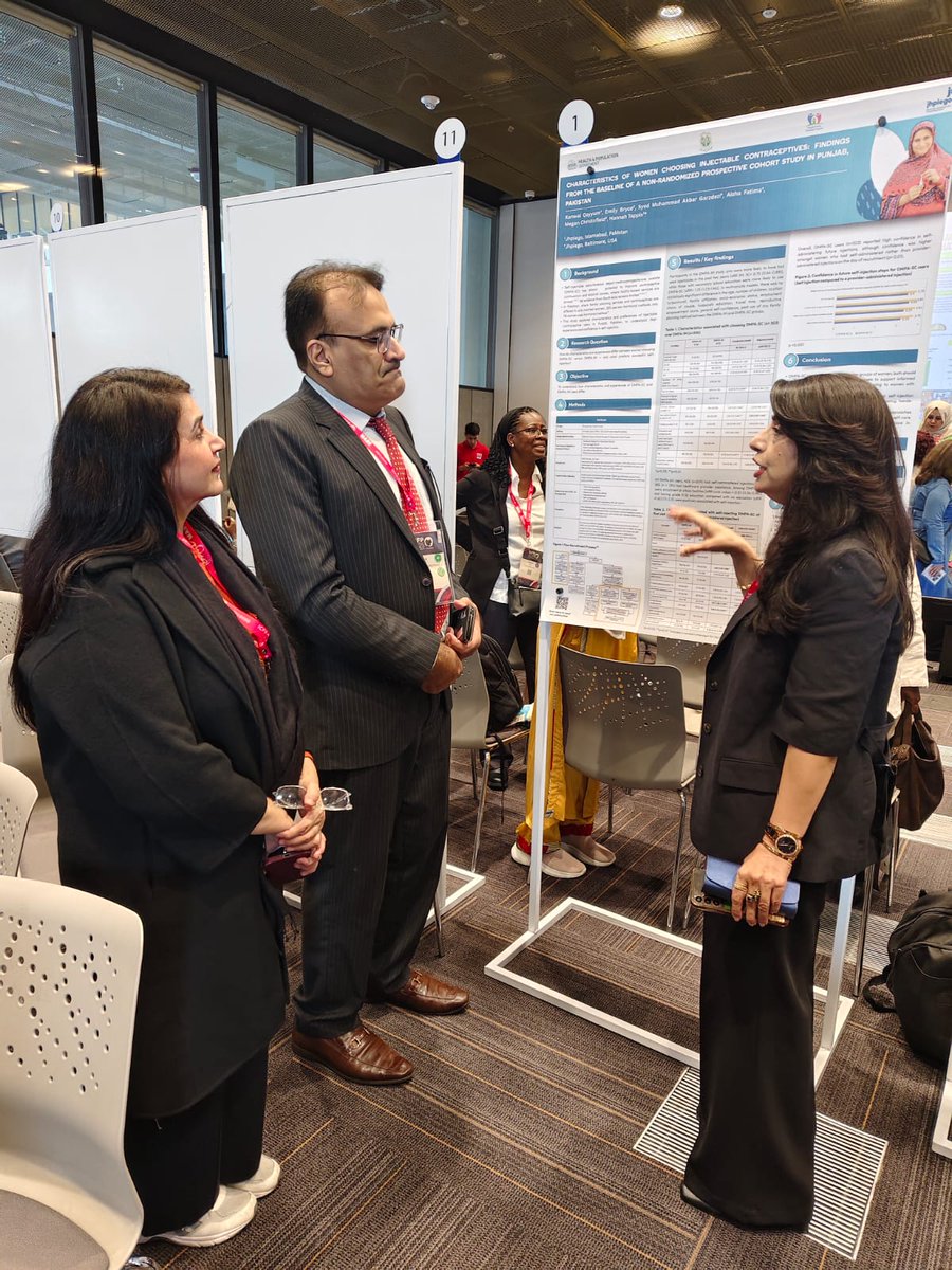 JhpiegoPakistan's tweet photo. At #ICFP2025, Dr. Aminah Khan presented Jhpiego Pakistan’s study on women’s choice of injectable contraceptives in Punjab. Findings show women with secondary education more often choose self-injection, advancing autonomy &amp; self-care in #FamilyPlanning.
@the_ICFP #SRHR https://t.co/CYLUGrrtOR