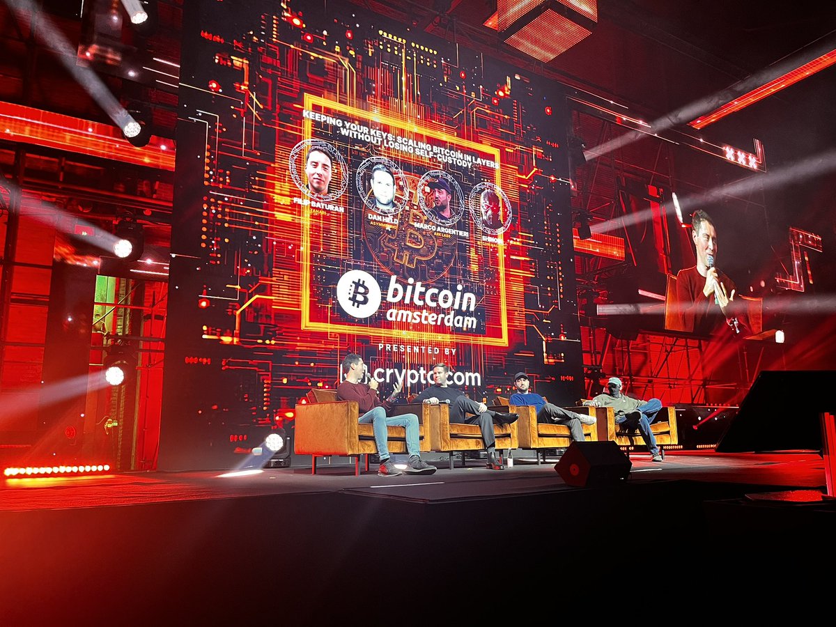 It's <a href="/BitcoinConfEUR/">Bitcoin Amsterdam</a> day! 

Watching <a href="/filip_btc/">Filip | Tanari</a> at Orange Stage now, talking about the tricks of self-custody and killing it as usual 😎🍊🍋