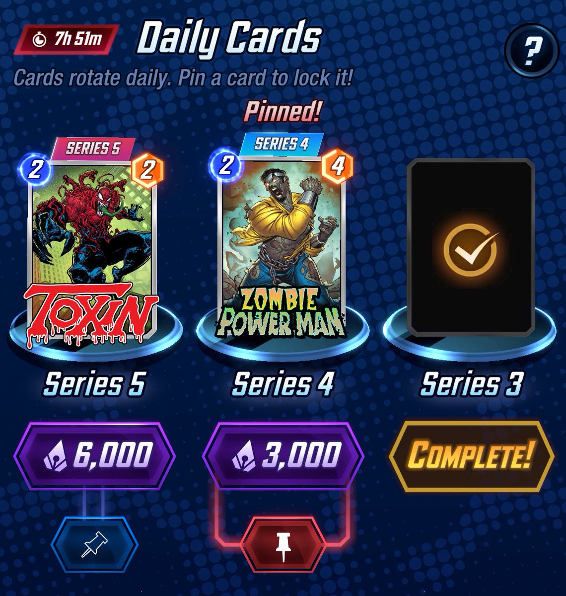 It’s been 3 days x 9 rotations without Man Spider. But have seen other cards repeating in the rotation, what’s going on here man ugh