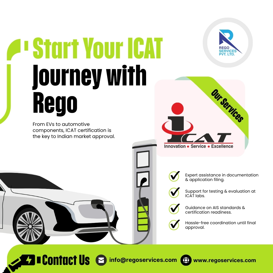 rego_services's tweet photo. Drive innovation with ICAT Certification ๐
Rego Services helps you get your EVs & auto components approved faster with expert-led compliance, testing & AIS guidance.
#ICATRegistration #RegoServices #AutomotiveCompliance #EVCertification https://t.co/ZvogpRcL96