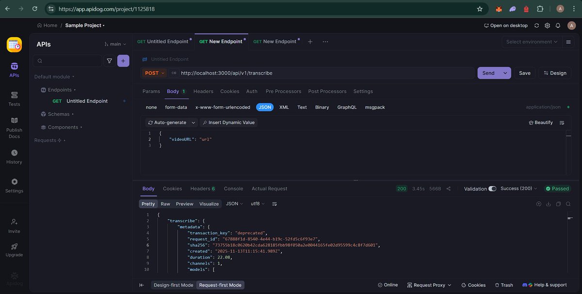 abhijitwt's tweet image. I am so dumb

I am debugging for the past 2 hours

I asked every AI agent - perplexity, claude code, chatgpt

and you will laugh at me, when i tell you the mistake.

so the error was - The API needed {&quot;videoURL&quot;: &quot;&quot;} as the body, and I was passing {&quot;videoUrl&quot;: &quot;&quot;} 

I should…
