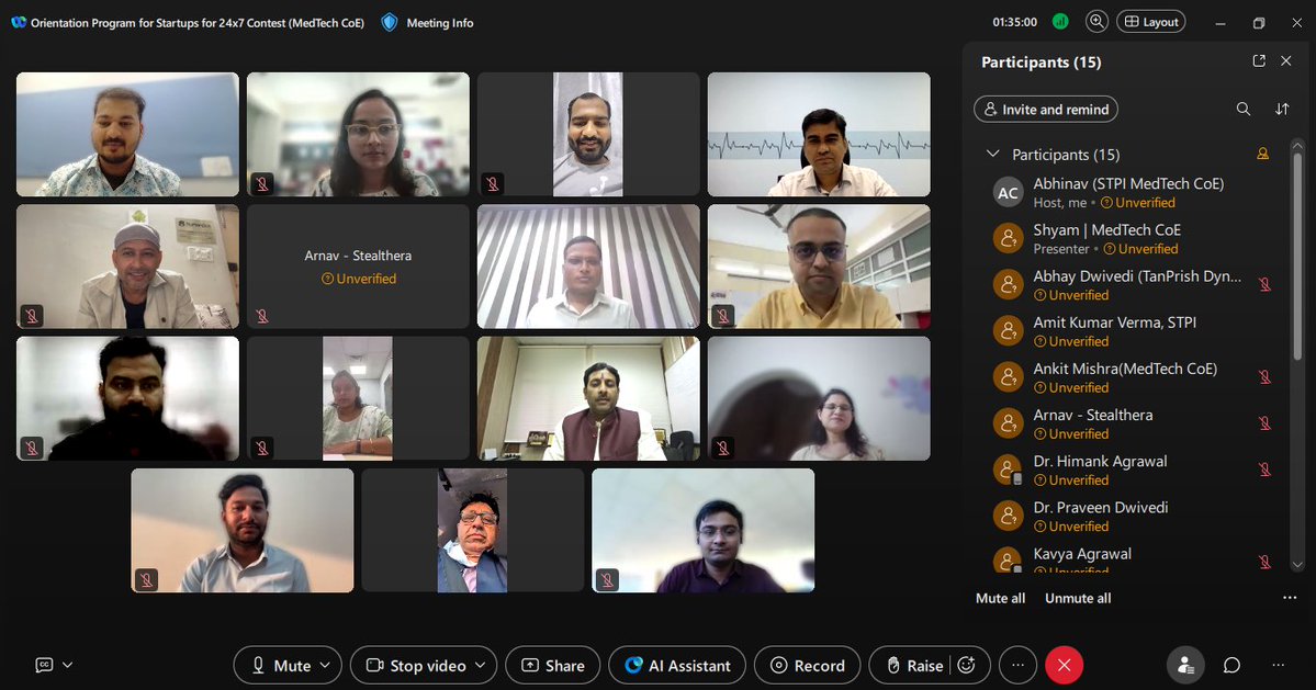 MedTechCoE's tweet image. 🚀 STPI MedTech hosted an Orientation Program for startups selected under the 24x7 initiative!

A big step in empowering founders with mentorship, resources &amp;amp; ecosystem support to drive healthcare innovation. 

#STPIMedTech #StartupIndia #MedTech 
@stpiindia @arvindtw