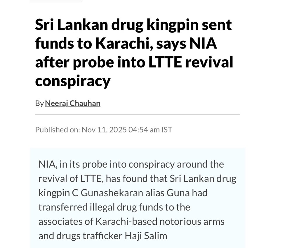 As if the existing threats are not enough. 

The LTTE revival is the last thing we need, already we are suffering from a cancer called Dravidianism. 

Kudos to our agencies for working round the clock hunting these ppl. 🫡

<a href="/ajaykraina/">Col AJ🇮🇳</a>