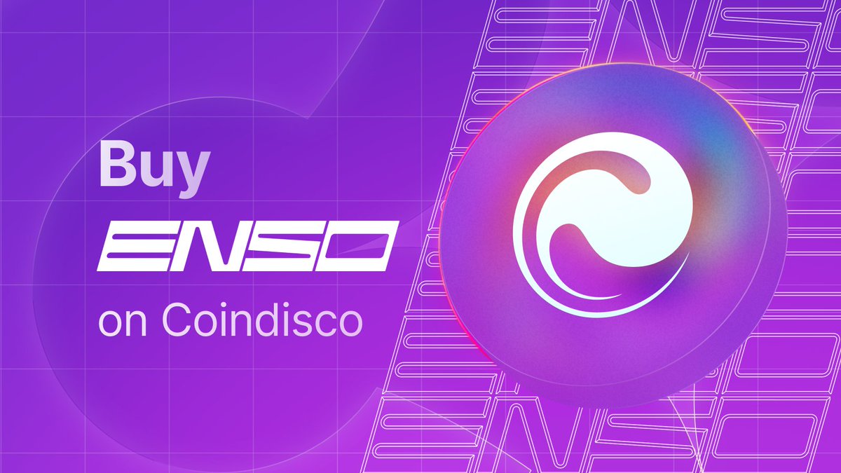 coindisco's tweet image. 🎉 $ENSO by @EnsoBuild is now live on Coindisco!

The fastest way to build on-chain now meets the easiest way to buy crypto — grab $ENSO with fiat in just a few taps.

💳 Pay with cards, Apple Pay, Google Pay &amp;amp; bank transfer
🌍 Available in 200+ countries
💵 Best rates across top…