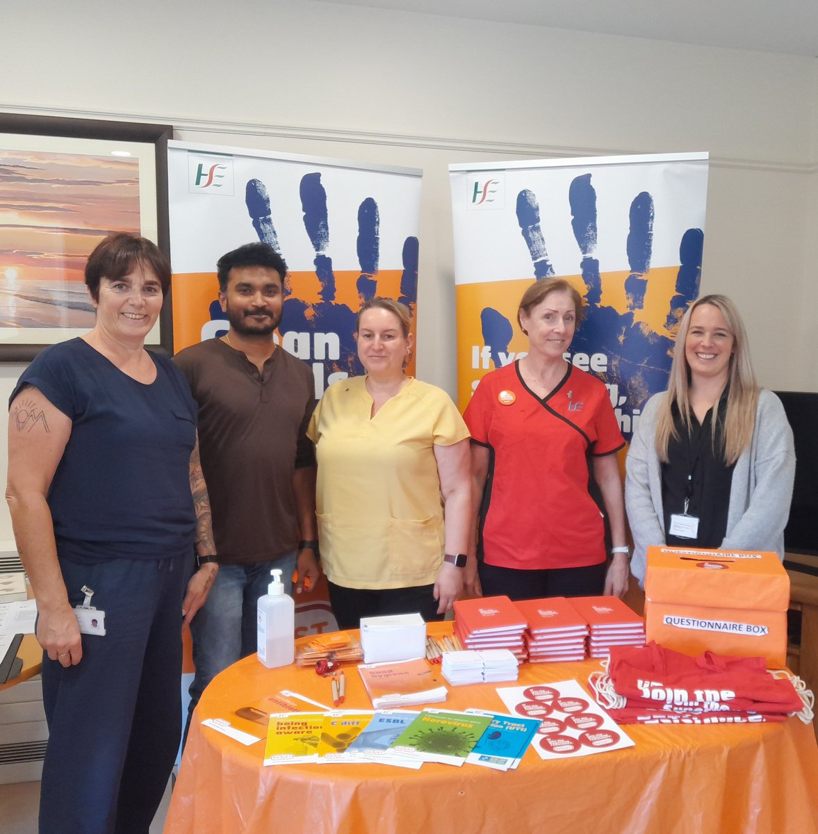 HSEDubSouthEast's tweet image. Staff from Ré Nua (Damien House Services), Cashel pictured at the recent launch of the RESIST Campaign. This programme aims to promote and support colleagues on hand hygiene along with Anti-Microbial Stewardship and Infection Prevention and Control (AMRIC) measures #StoptheSpread
