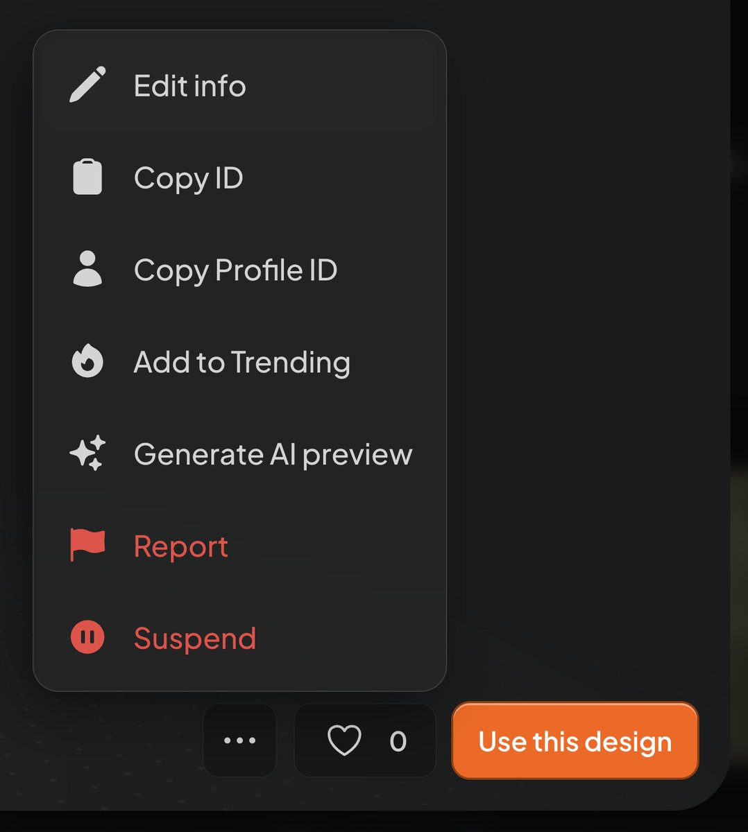 ndr_labs's tweet image. Actions menu light and dark