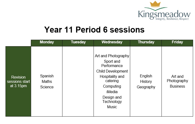 In showing commitment to their learning, our Year 11 students are encouraged to attend additional revision sessions tailored for specific knowledge needs that are identified through Key Assessment and teacher class marking. To find out more go to kingsmeadow.org.uk/students-hub/y…