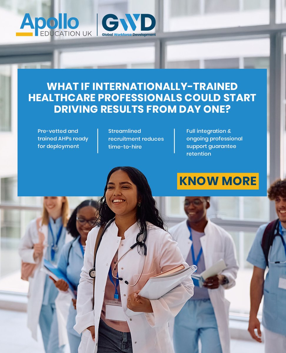 What if internationally trained healthcare professionals could make an impact from day one? At Apollo Education UK, we prepare clinicians with the skills, cultural understanding, and confidence to deliver quality care from the start. 
Learn more: lnkd.in/d8JF4Hpk