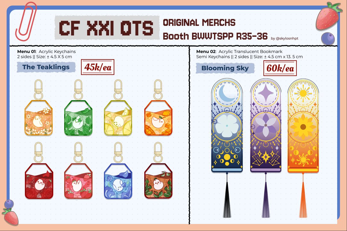 archv_skylos's tweet photo. @nagisausage Psst ada teh bebek warna pink n kuning dan juga acrylic bookmark warna ungu lohh 😎!! Boleh bangets mampir ke boothku di BWWTSPP R35-36 yakk 🌟! Untuk lengkapnya boleh cek @skylosnhpt !! https://t.co/oMUH0oiGpH
