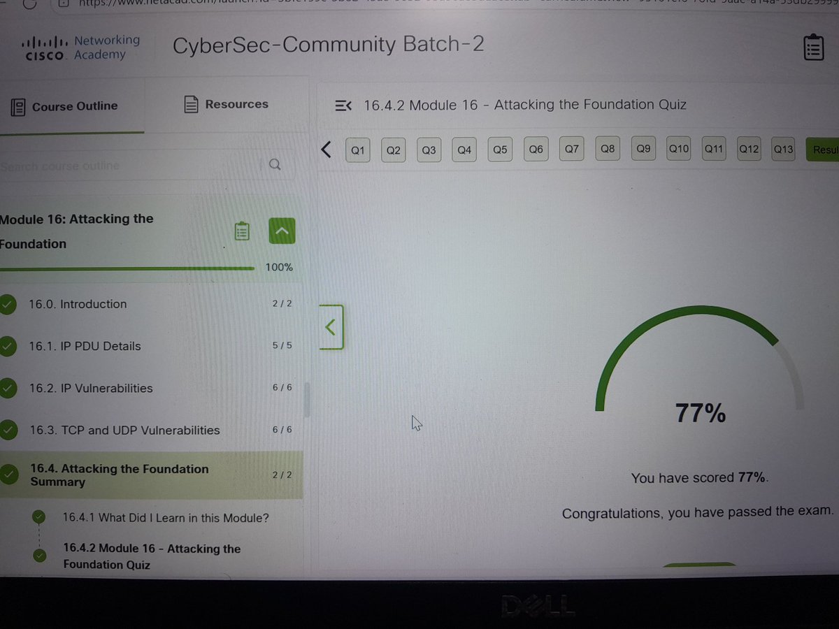Myra_gomba's tweet image. #Cisco CyberOps Associate 
Module 16 &amp;amp;17✅
Explored IP vulnerabilities, IP header structure flaws, and TCP/UDP attacks like SYN floods &amp;amp; session hijacking.
Learnt how ARP spoofing can poison network traffic. DNS attack such as DNS cache poisoning &amp;amp; HTTP exploits.