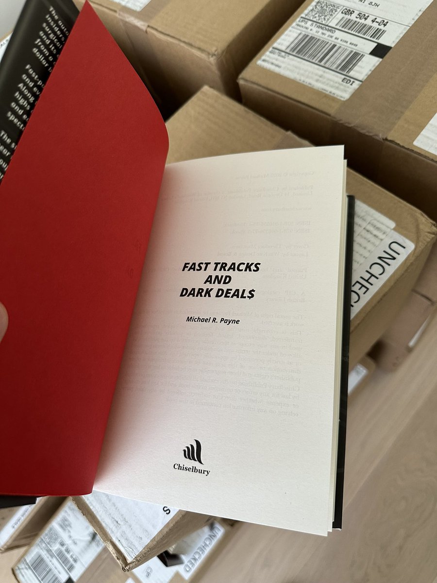 chiselbury's tweet image. It’s a big day for @chiselbury. Just taken delivery of copies for personal dedication of @MichaelRPayne1 sensational autobiography ‘Fast Tracks and Dark Deals’. Our biggest book to date, by size, by complexity, by number of pre-orders, by initial print run. Thanks for super job…