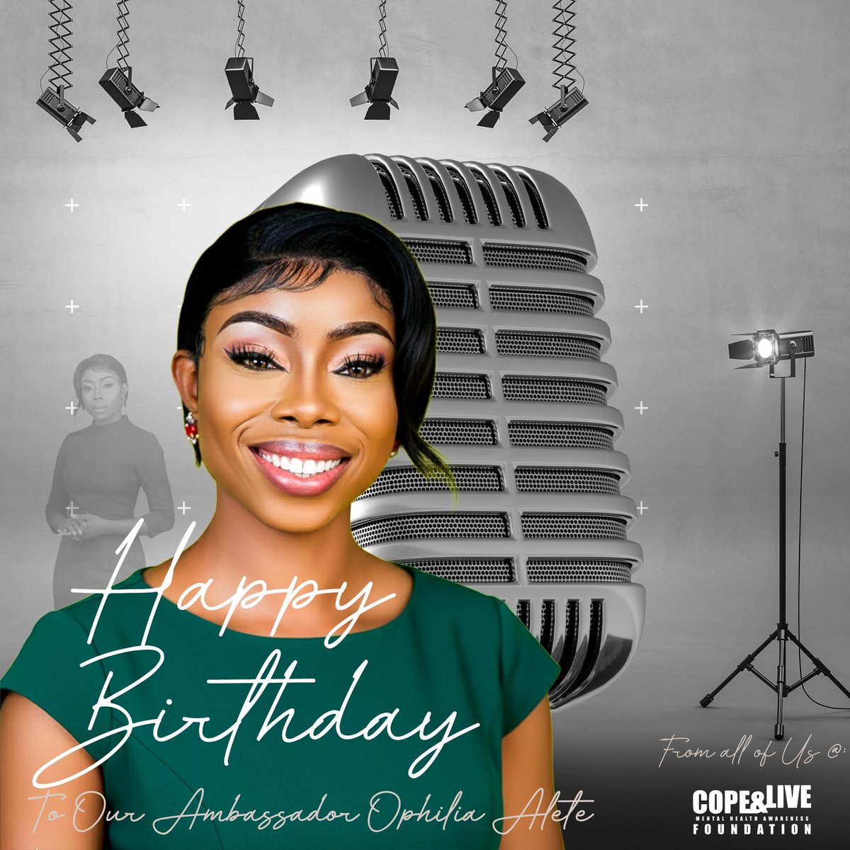 🎉 Happy Birthday, Ambassador Ophilia 🎉

The entire Cope and Live Mental Health Awareness Foundation family celebrates you today 🤍
We wish you a year filled with joy, peace, and divine success.
This is your best year yet
Live long and excel in all you do! 🌟

Fam ❤️, let’s join