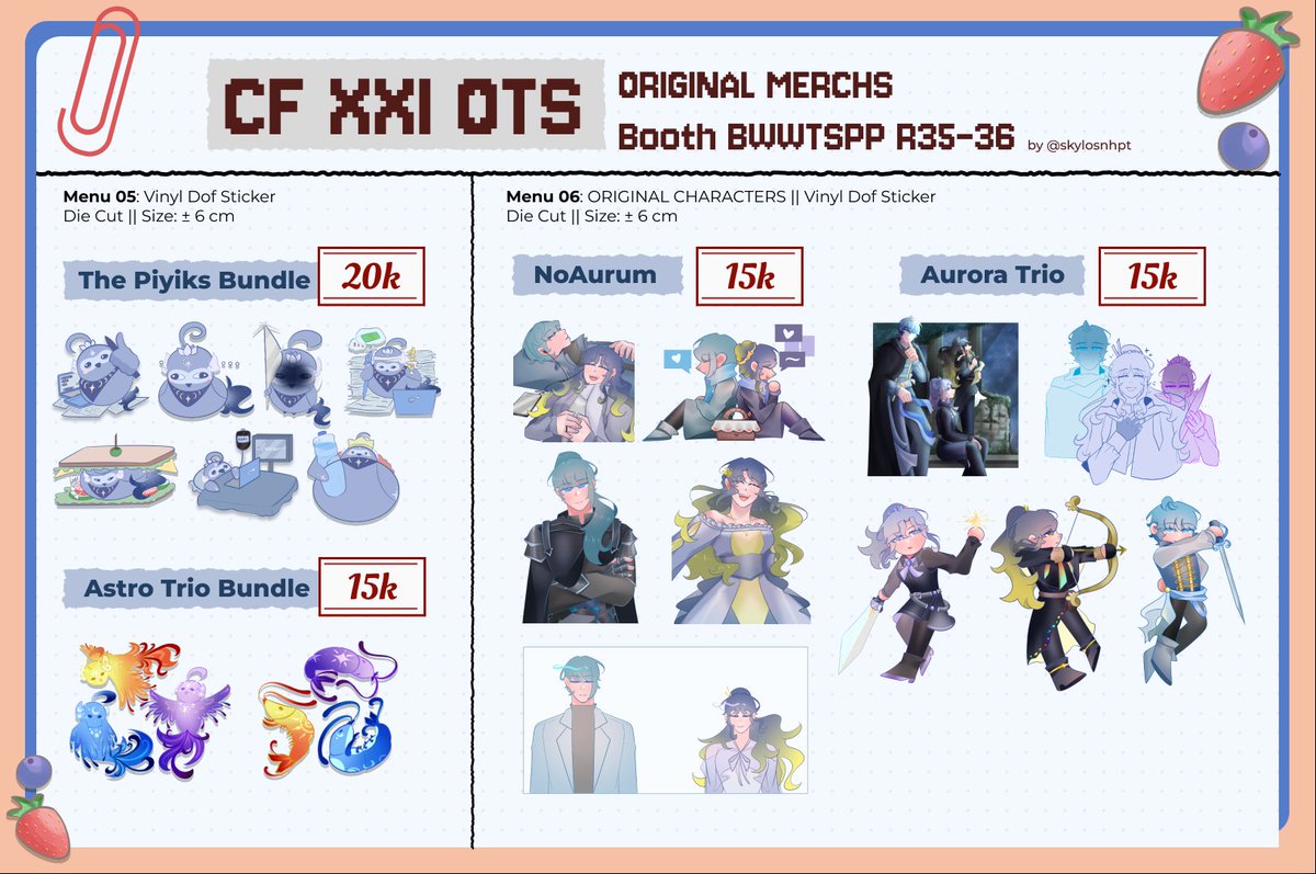 archv_skylos's tweet photo. @ut0piaheart Akuu ada sticker n keychain yang warnanya cukup lembut nih kakk 🤩!!! Boleh bangets mampir ke boothku di BWWTSPP R35-36 yakk 🌟! Untuk lengkapnya boleh cek @skylosnhpt !! https://t.co/Pbue7yL00L