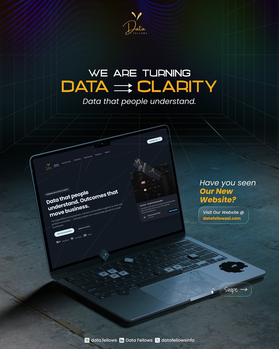 DatafellowsInfo's tweet image. The Data Fellows website is LIVE!
Your one-stop space to learn, connect, and grow in the world of data 🌍
Join the community that’s building Africa’s next generation of data professionals.

Click to explore👉 datafellowsai.com

#DataFellows #DataCommunity #DataAnalytics