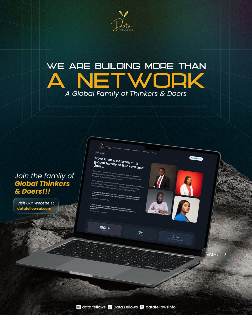 DatafellowsInfo's tweet image. The Data Fellows website is LIVE!
Your one-stop space to learn, connect, and grow in the world of data 🌍
Join the community that’s building Africa’s next generation of data professionals.

Click to explore👉 datafellowsai.com

#DataFellows #DataCommunity #DataAnalytics