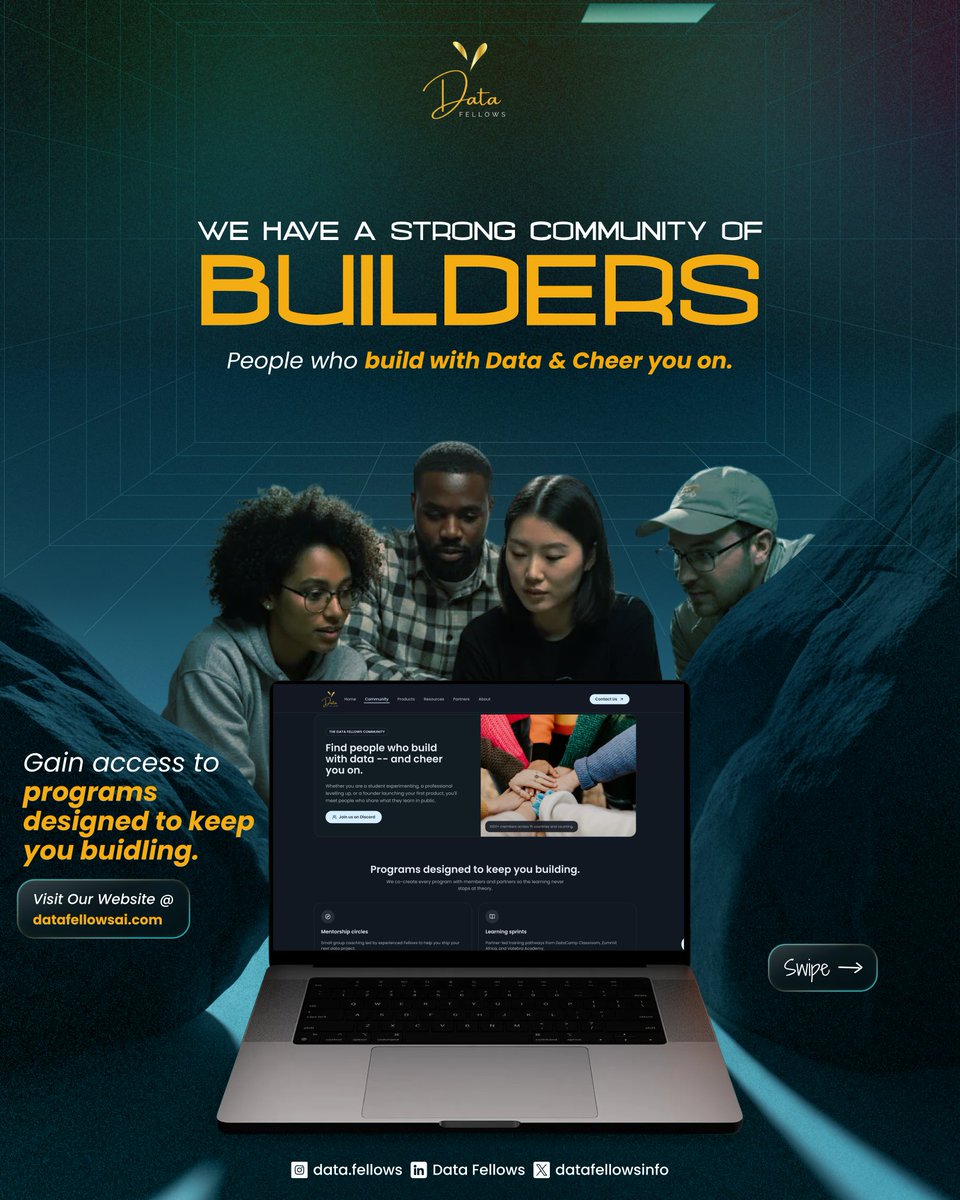 DatafellowsInfo's tweet image. The Data Fellows website is LIVE!
Your one-stop space to learn, connect, and grow in the world of data 🌍
Join the community that’s building Africa’s next generation of data professionals.

Click to explore👉 datafellowsai.com

#DataFellows #DataCommunity #DataAnalytics