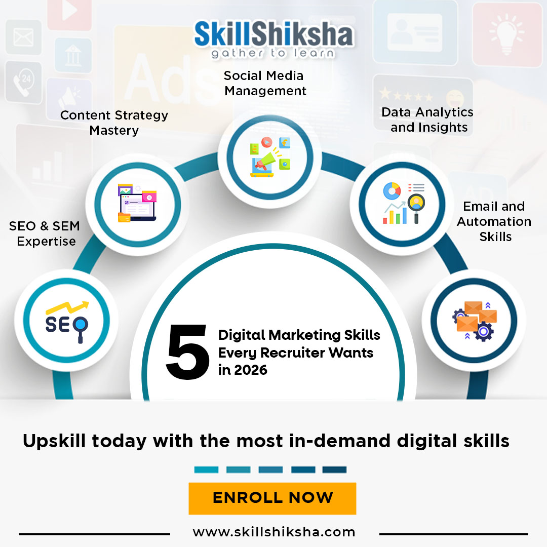 skillshiksha's tweet image. Stay ahead in a competitive digital world by building expertise that employers value with SkillShiksha&apos;s Digital Marketing Mastermind Course.

Master the tools, platforms, and strategies that drive brand growth and business success.

#SkillShiksha #DigitalMarketingCourse